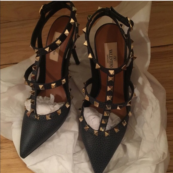 Valentino Shoes - Valentino Rockstuds worn once Blue Denim.